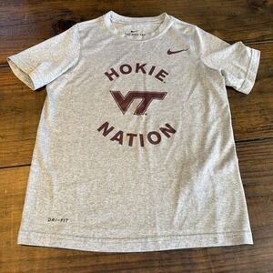 Nike Virginia Tech Hokies Hokie Nation Dri-FIT T Shirt Youth Small Gray NCAA